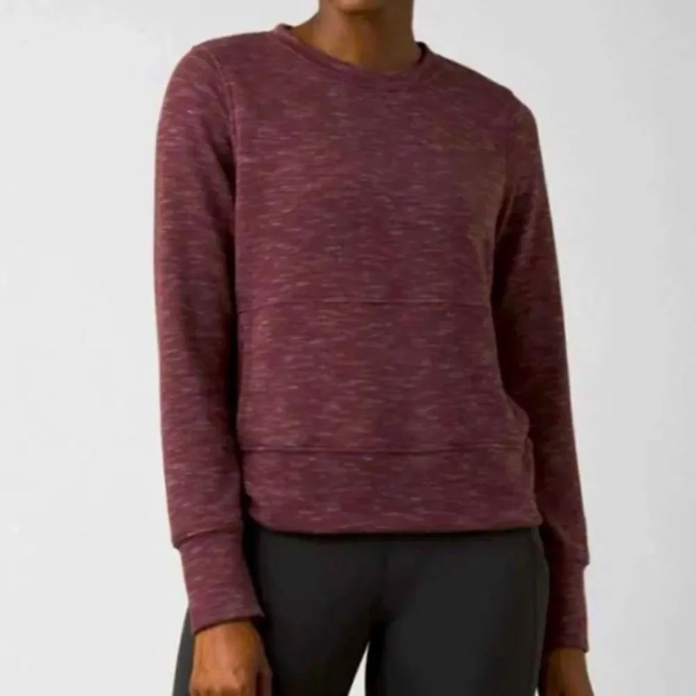 PRANA Sunrise Crew Pullover Sweatshirt Raisin Maroon Women’s Size Small